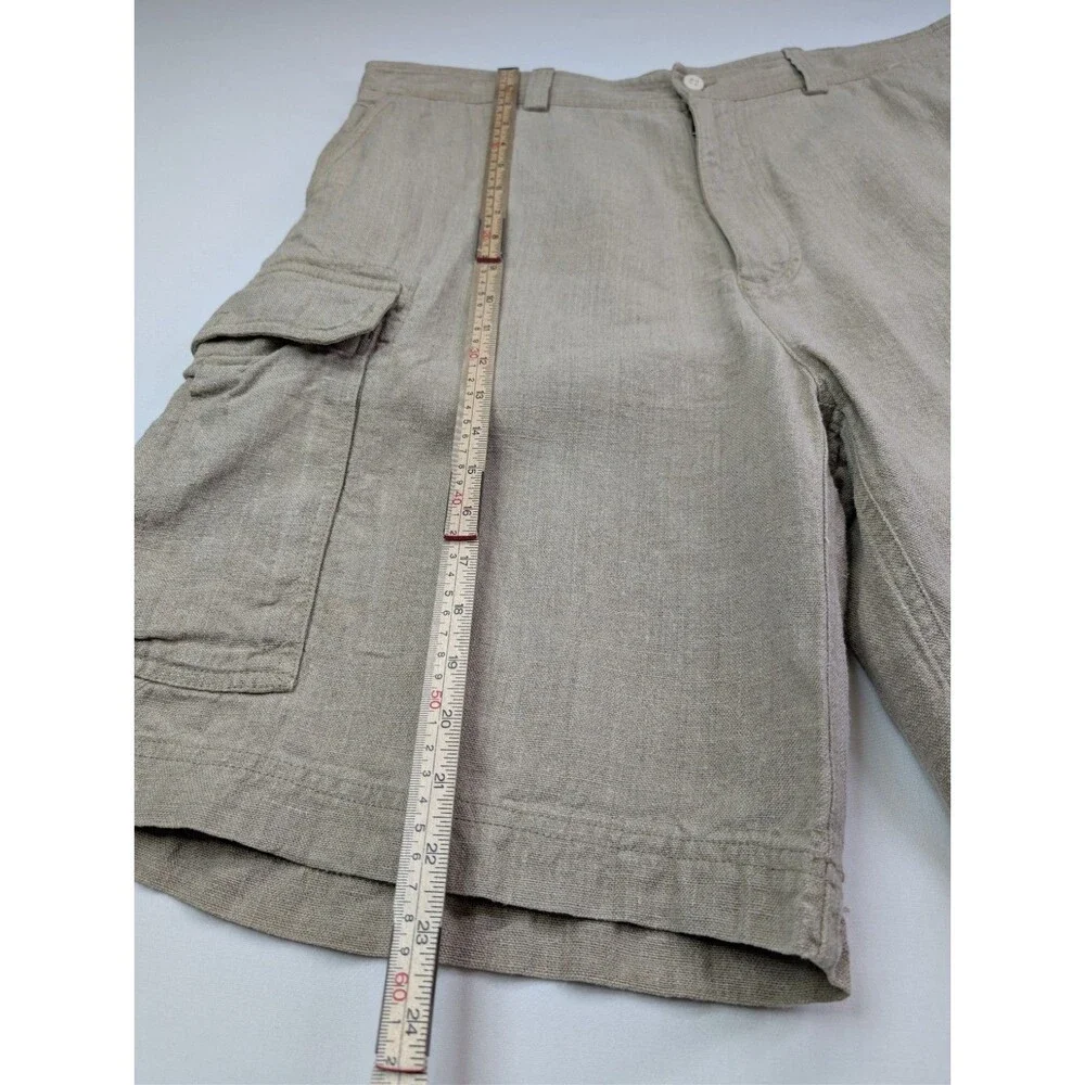 Daniel Cremieux Men’s Linen Khaki Cargo Shorts 36